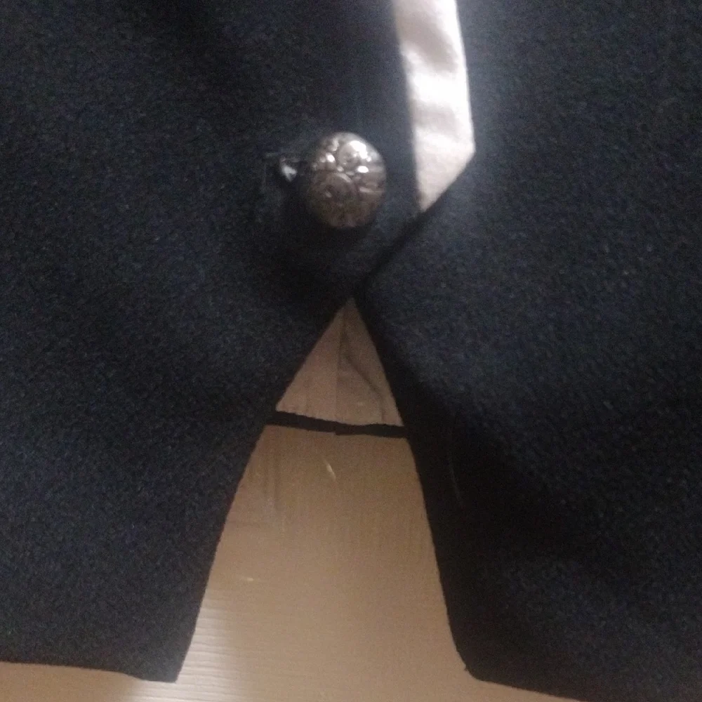 Charming Charlie Black Blazer with White Contrast Trim - Picture 5 of 6